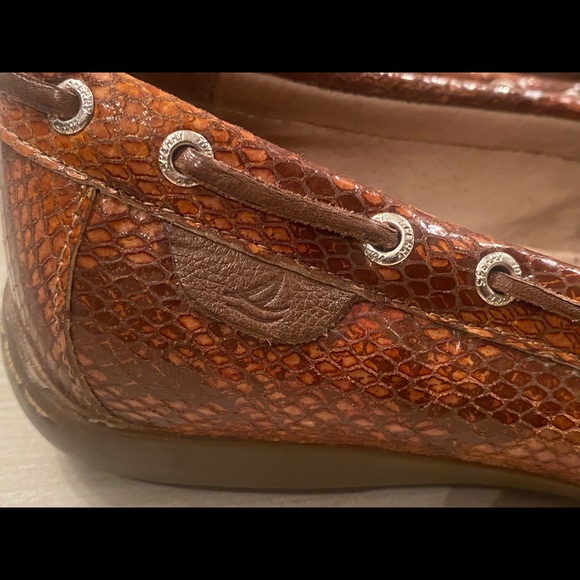 SPERRY Snakeskin Leather Boat Shoe Loafer 6 - Picture 3 of 9